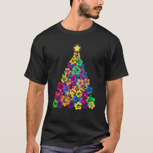 Hawaiianischer WeihnachtsHibiskus Blume Tree Hawai T-Shirt