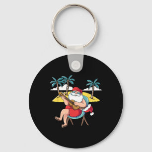 Hawaiianischer Weihnachtsmann Hawaian Gitarre Weih Schlüsselanhänger
