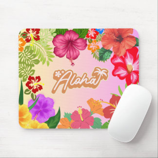 Hawaiianisches Blumenschreibtischzubehör Mousepad