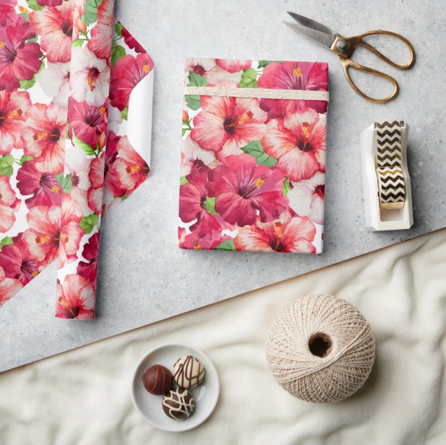 Hawaiianisches Blumenwrapping Paper Geschenkpapier (Kunsthandwerk)