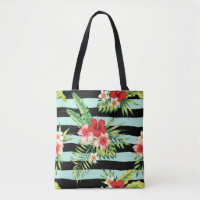Hawaiianisches Hibiskus- & Schwarz-Minze-Streifen-