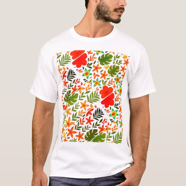 Hawaiianisches Muster T-Shirt (Vorderseite)