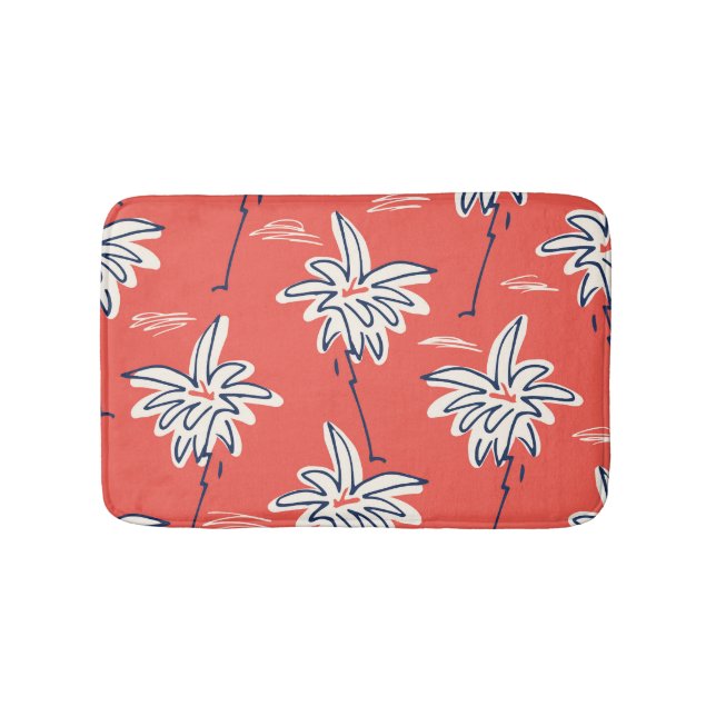 Hawaiianisches Shirt, doodle Palmen Muster. Badematte (Vorderseite)