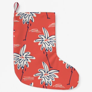 Hawaiianisches Strandhemd, Doodle-Palmenmuster. Kleiner Weihnachtsstrumpf