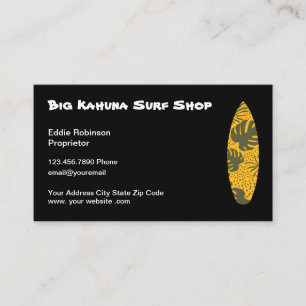 Hawaiianisches Surfshop-Thema Visitenkarte