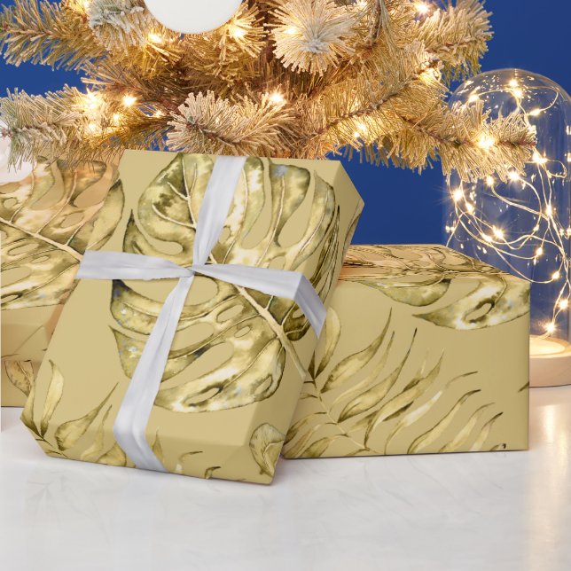 Hawaiianisches tropisches Blattmonstera Geschenkpapier (Feiertage)