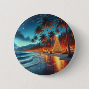 Hawaiianisches/Tropisches Weihnachten Button