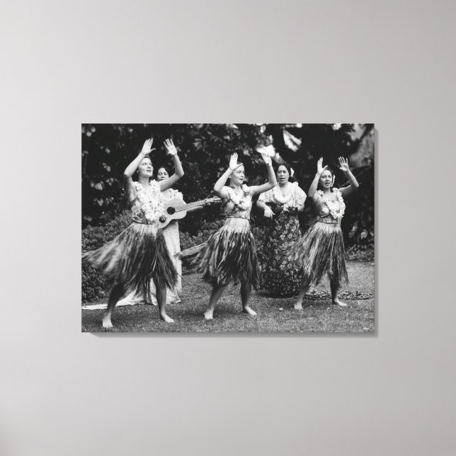 HawaiiHula Dancers FotografHawaii Leinwanddruck (Vorderseite)