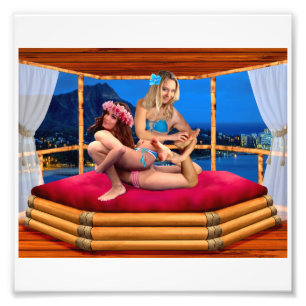 HAWAIIISCHES FANTASY RINGEN FOTODRUCK