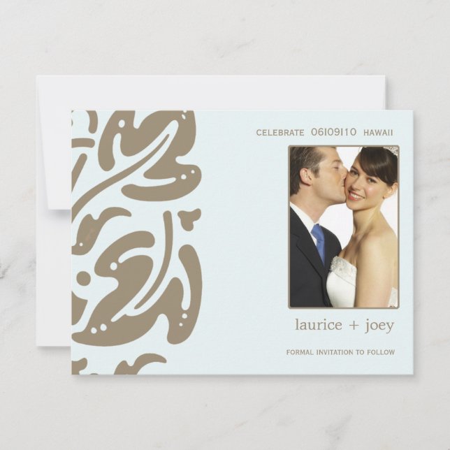 Hawaiin - Save the Date - Blau (Vorderseite)