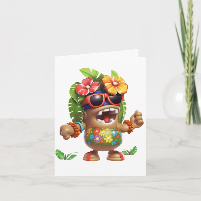 Hawaiin Shirt Typ Einladung (Vorderseite)