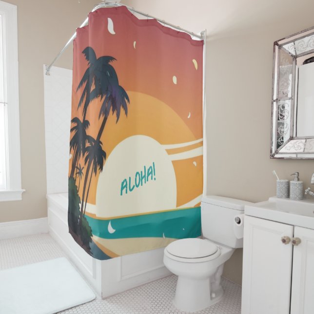 Hawaiisch/Aloha/Tropical/Strand Duschvorhang (Beispiel)