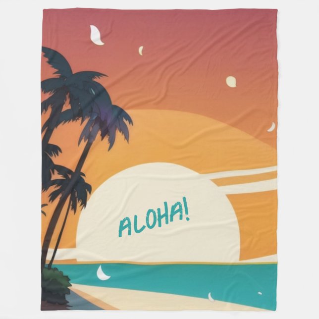 Hawaiisch/Aloha/Tropical/Strand Fleecedecke (Vorderseite)