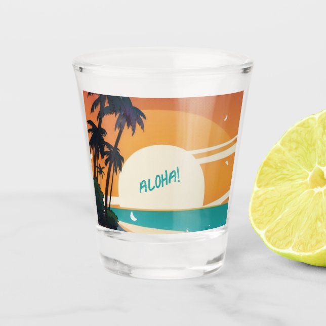 Hawaiisch/Aloha/Tropical/Strand Schnapsglas (Vorderseite)