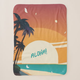 Hawaiisch/Aloha/Tropical/Strand Sherpadecke
