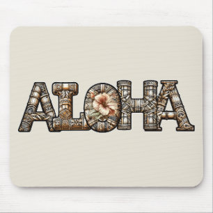 Hawaiisch-Polynesischer Aloha Bamboo Look Mousepad