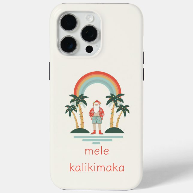 Hawaiisch/Regenbogen/Palmen Santa Case-Mate iPhone Hülle (Rückseite)