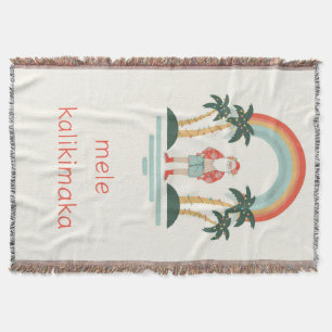 Hawaiisch/Regenbogen/Palmen Santa Decke
