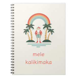 Hawaiisch/Regenbogen/Palmen Santa Notizblock