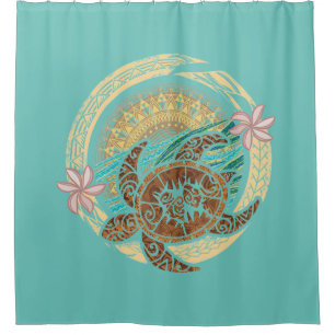 Hawaiisch - Samoan - Polynesisches Kreislauftribal Duschvorhang