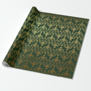 Hawaiische Ananas-grünes Smaragdgold Geschenkpapier