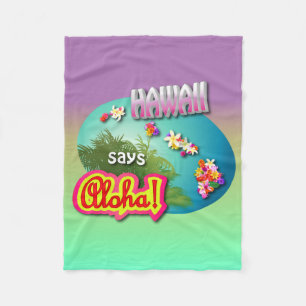 Hawaiische Art Fleecedecke