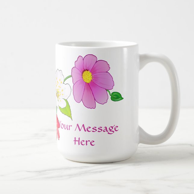 Hawaiische Blumen-personalisierte Kaffee-Tassen Kaffeetasse (Rechts)