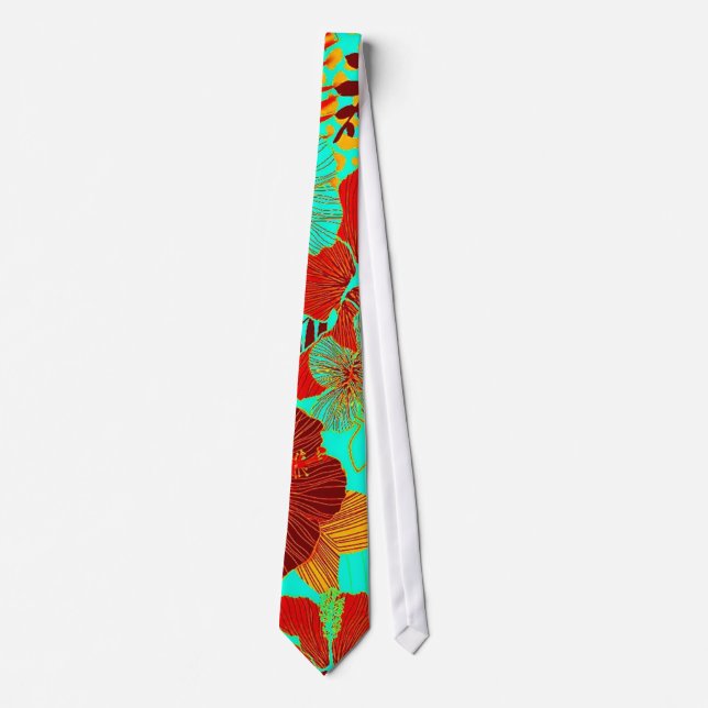 HAWAIISCHE FLUCHT-ART-MUTIGE FARBEN MIT BLUMEN KRAWATTE (Vorderseite)