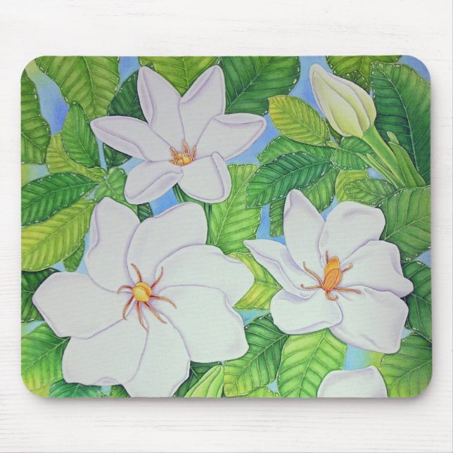 Hawaiische Gardenias Mousepad (Vorne)