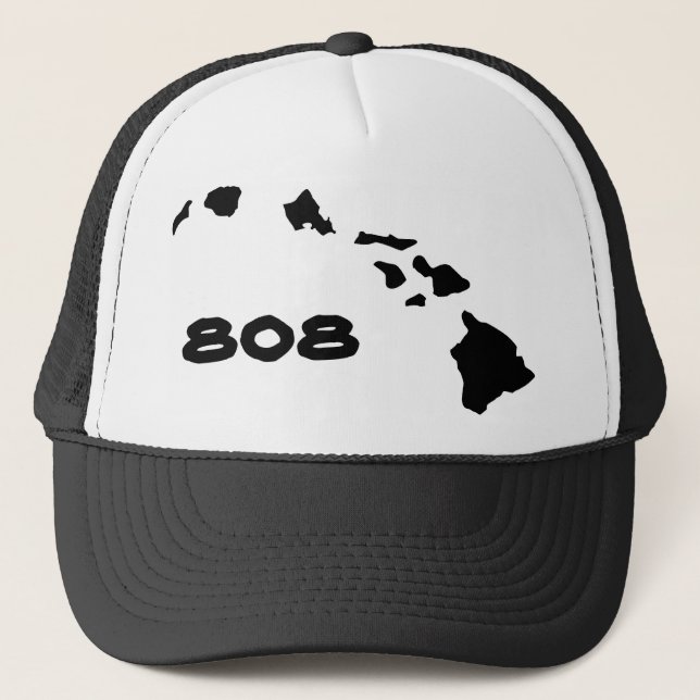 Hawaiische hawaiische Inseln 808 Truckerkappe (Vorderseite)