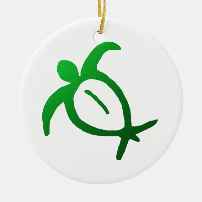 Hawaiische Honu Petroglyphe - Verzierung Keramik Ornament (Vorne)