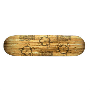 Hawaiische Honu und Tiki Maske Skateboard