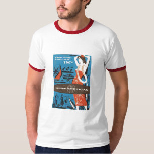 Hawaiische HULA Mädchen-Fluglinien-T - Shirt-Boot T-Shirt