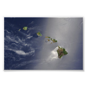 Hawaiische Insel-Satelliten-Ansicht Fotodruck