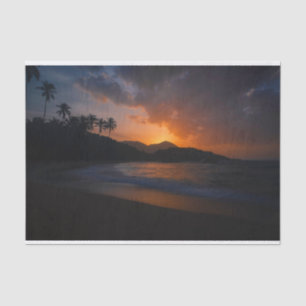 Hawaiische Insel-Sonnenuntergang-Strand Seidenpapier