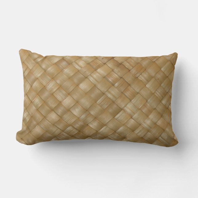 Hawaiische Lauhala Druck-Kissen Lendenkissen (Vorderseite)