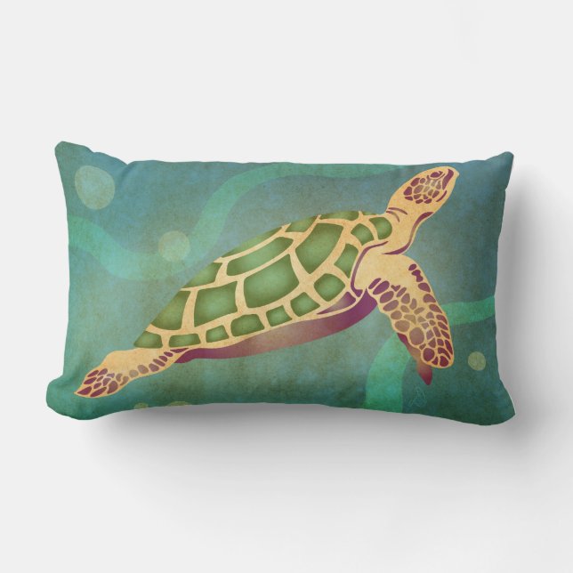 Hawaiische Meeresschildkröte: Honu Lendenkissen (Vorderseite)