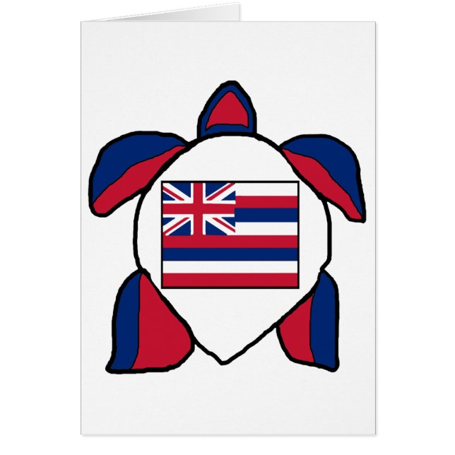 Hawaiische Meeresschildkröteflaggenkarte (Vorne)
