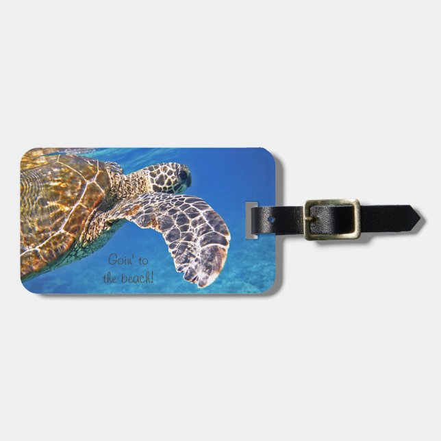 Hawaiische Meeresschildkröteschwimmen Gepäckanhänger (Vorderseite horizontal)