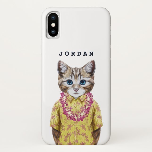 Hawaiische Miezekatze-Katze | addieren Ihren Namen Case-Mate iPhone Hülle (Rückseite)
