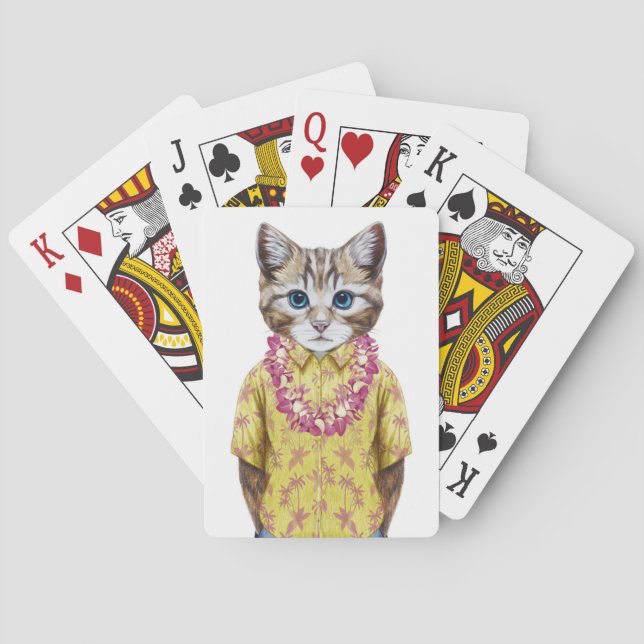 Hawaiische Miezekatze-Katze Spielkarten (Rückseite)