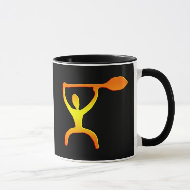 Hawaiische Paddel-Mann-Petroglyphe - Tasse (Rechts)