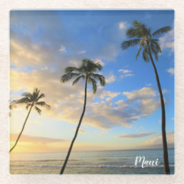 Hawaiische Palmen und Glasuntersetzer
