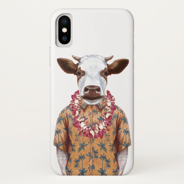 Hawaiische Shirt-Kuh Case-Mate iPhone Hülle (Rückseite)