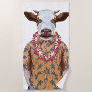 Hawaiische Shirt-Kuh Strandtuch