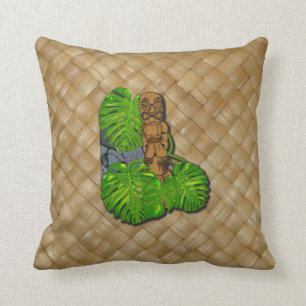 Hawaiische Tiki Lauhala Kissen