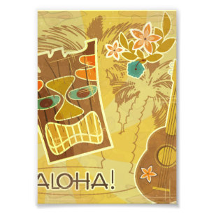 Hawaiische Tiki Maske Fotodruck