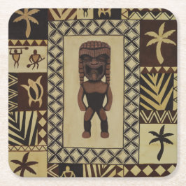 Hawaiische Tiki n Tapa Tiki Bar-Untersetzer Rechteckiger Pappuntersetzer