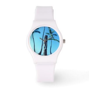 Hawaiische Tiki Statue-sportliche Uhr