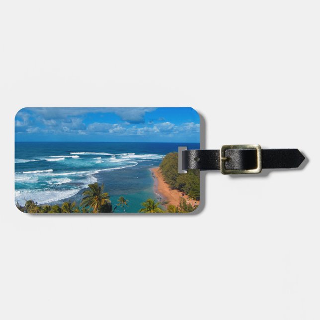 Hawaiische tropische Insel Gepäckanhänger (Vorderseite horizontal)